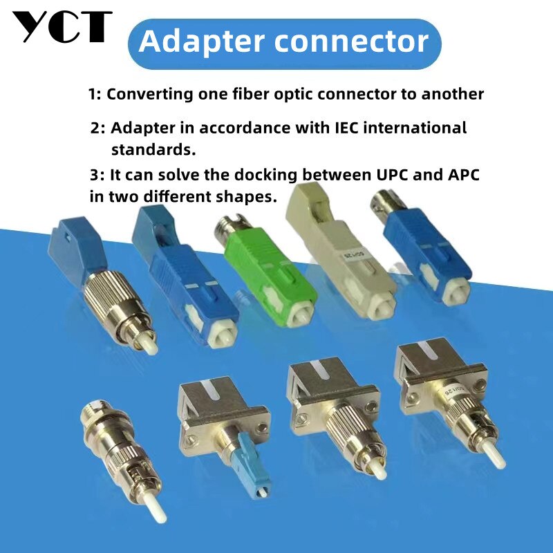 LC FC SC ST Single Mode Male And Female Optical Fiber Adapter, Adapter, Coupler, Flange Interface Connector Converter YCT