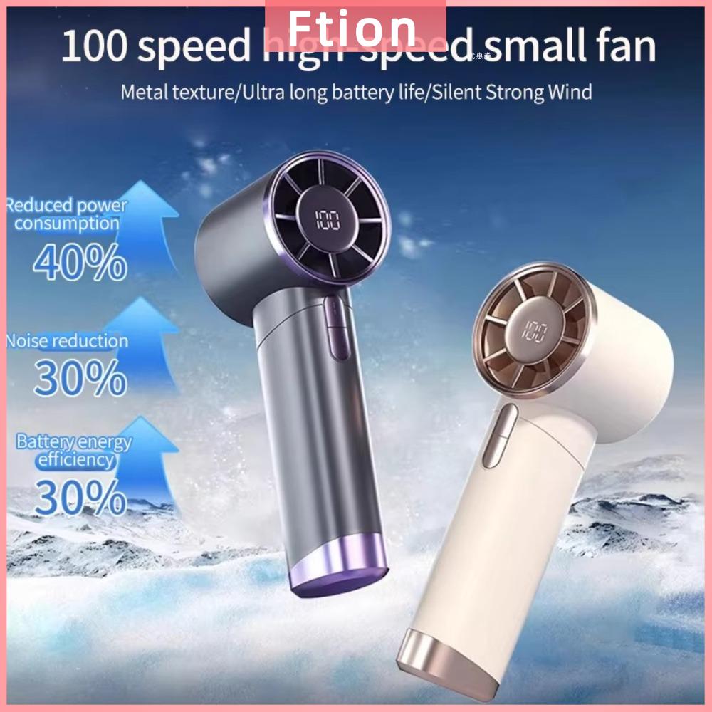 FTION Turbo Quạt cầm tay Di động Có thể sạc lại qua USB Quạt bỏ túi Mùa hè Máy làm mát không khí Quạt điện dành cho du lịch ngoài trời