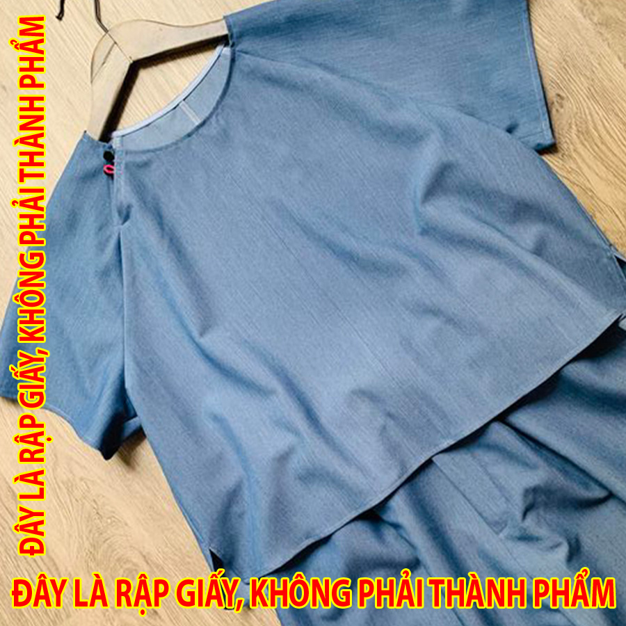 Rập Giấy SM038 - Áo raglan dáng lửng khuy cổ