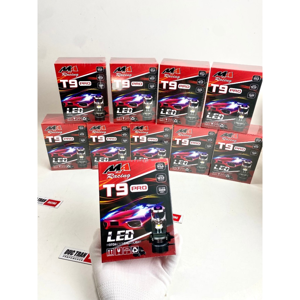 Đèn Pha LED Bi Cầu Mini T9 Pro chân H4 chính hãng MA Racing Lắp Ô tô, Xe Máy Pha Bi Cầu Chống Chói C