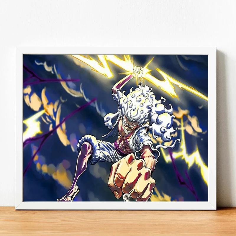 Poster Anime One Piece - Tranh Tường Canvas Luffy Gear 5 Trang Trí Nhà & Phòng Đáng Yêu In Tranh Can
