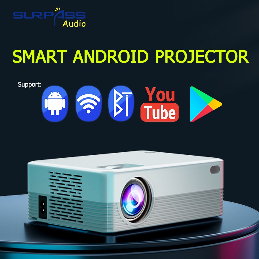 สมาร์ทโปรเจคเตอร์ระบบ Android 10.0 5G WiFi บลูทูธโปรเจคเตอร์ควบคุมเสียงรีโมทคอนโทรลสำหรับโฮมเธียเตอร์ภาพยนตร์ ราคา 3,149 บาท*ส่งฟรี