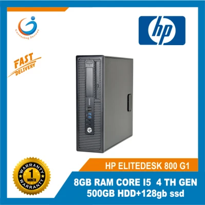 HP ELITEDESK 800 G1/ 8GB RAM/CORE I5/ 4 TH GEN /500GB HDD+128gb ssd (Refurbished Desktop CPU)