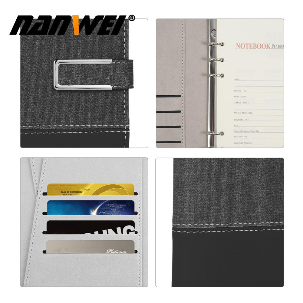NANWEI Smart Pen + A5 Leather Notebook Lined Journal Planner Real-time Sync for Digitizing Use with APP Voice-to-Text/ Offline Storage/ AI Function/ Sharing Compatible with Android and iOS 80-Page 6-Ri