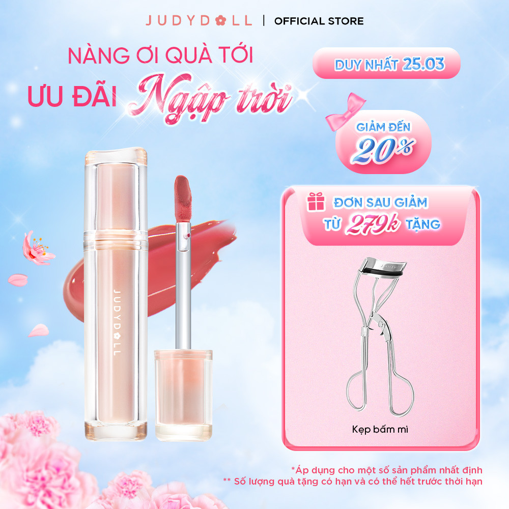JUDYDOLL Son tint Iced Tea Watery Lip Gloss Môi bóng căng mọng Không dính Nhẹ môi 24g