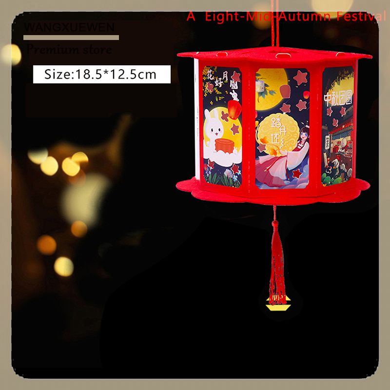 [COD] Câu Đố trung thu Lễ hội đèn lồng đồ chơi handmade tự làm xoay đèn lồng Mặt dây chuyền