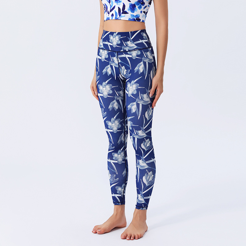 Women's High-Waisted Colorful Printed Yoga Leggings Butt Lifting Tummy Control Stretch Workout Pants for Gym Pilates Activewear - 6