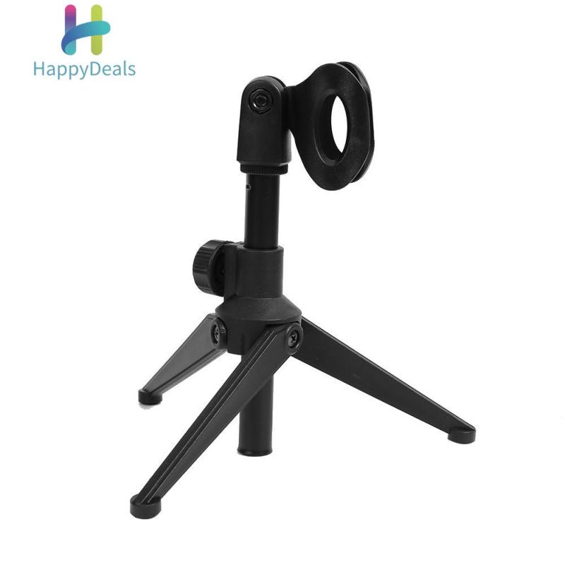 {Hot Sale Festival}Universal Adjustable Desk Capacitive Microphone Stand Portable Foldable Tripod MIC Tabletop Stand Holder with Microphone Clip Singapore