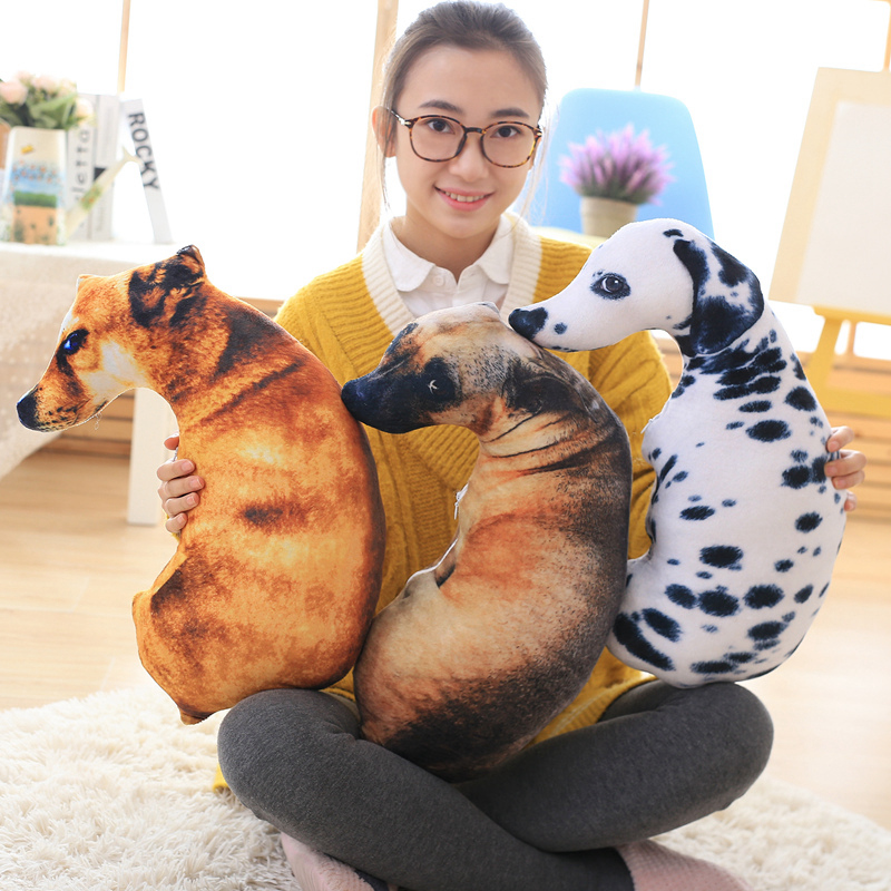 50cm 3D Dog Simulation Plush Toys Soft Pillow Lifelike Plushies Stuffed Animal Cushion Pillow for Kids Home Decor Birthday Gifts