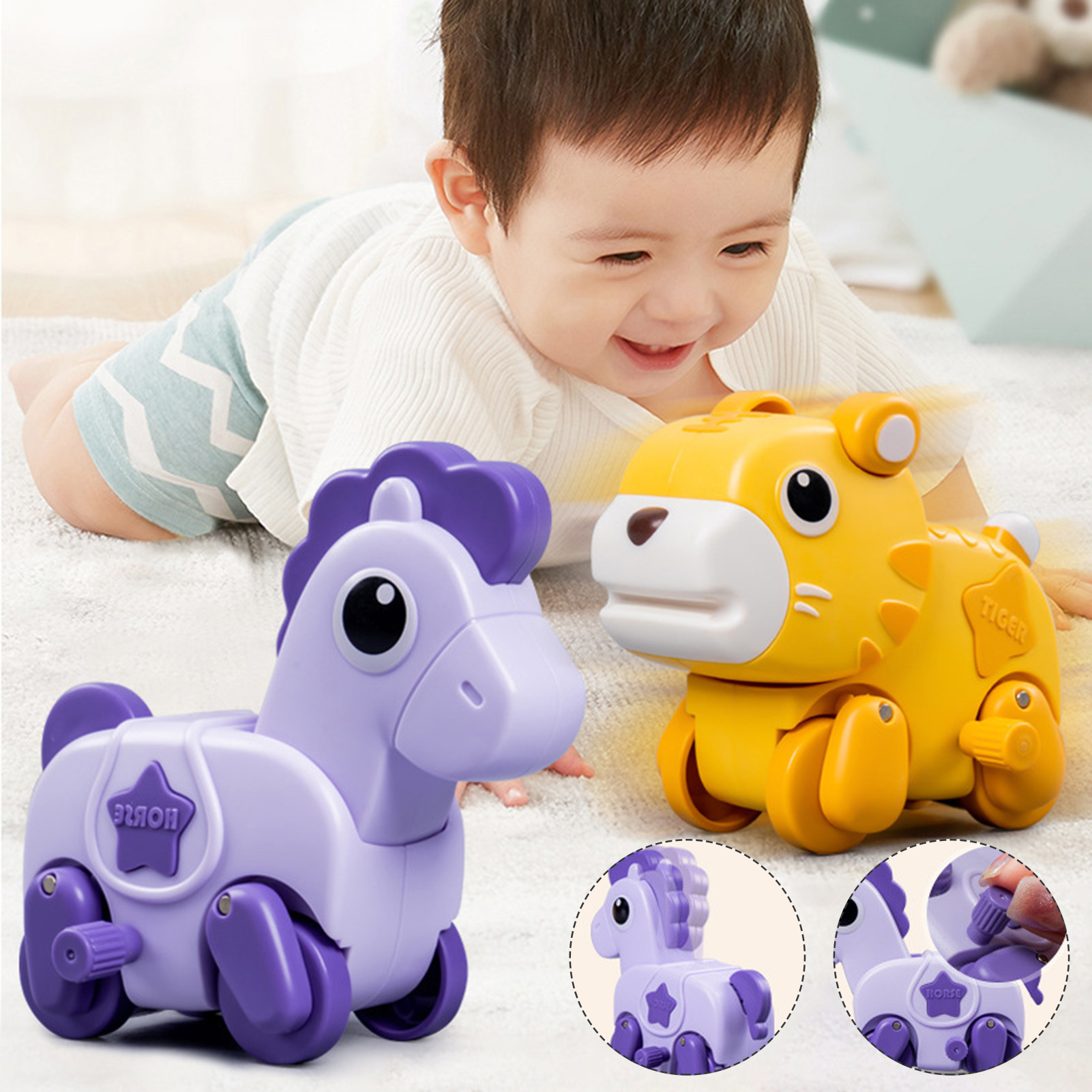 Toddlers Animal Car Wind-up Animal Toy Wind
