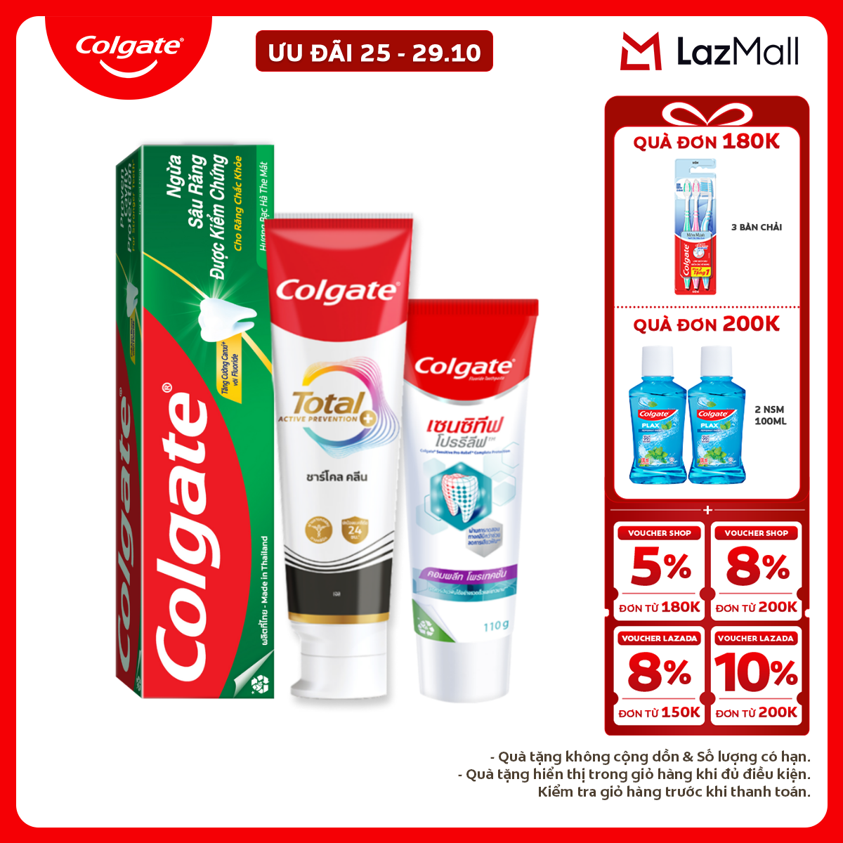 Bộ sưu tập các các loại kem đánh răng Colgate hỗ trợ các vấn đề về răng miệng
