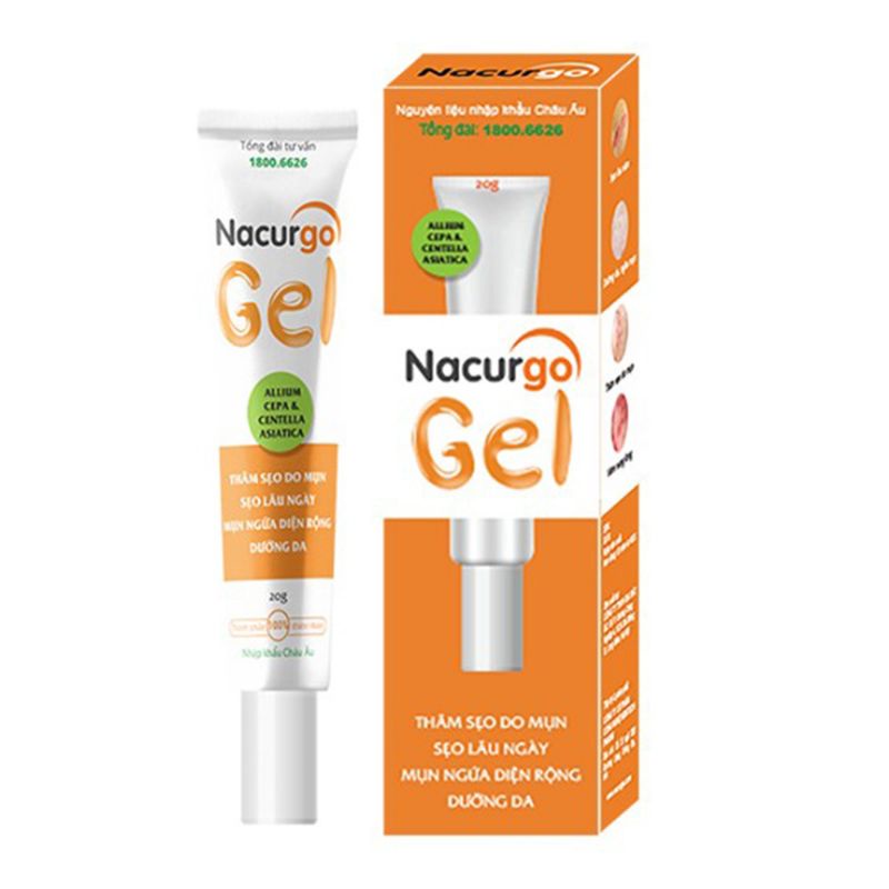 Gel ngừa sẹo Mụn, Thâm sẹo do Mụn và Mụn ngừa diện rộng : Nacurgo Gel .