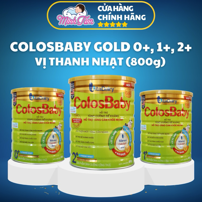 [Có mã QR] Sữa bột Colosbaby Gold vị Thanh Nhạt 0+, 1+, 2+ (lon 800g)