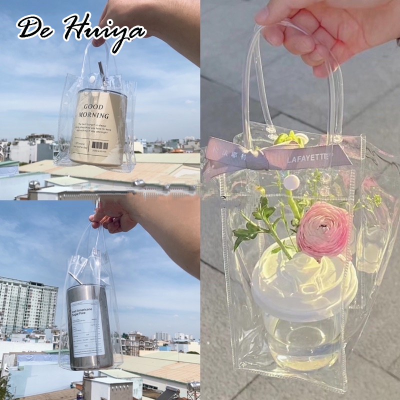 DEHUIYA ถุงฉนวนใส-กระเป๋าอเนกประสงค์โปร่งใสฉนวนถ้วย, ของขวัญ, ดอกไม้, ตกแต่ง ราคา 20 บาท*ส่งฟรี