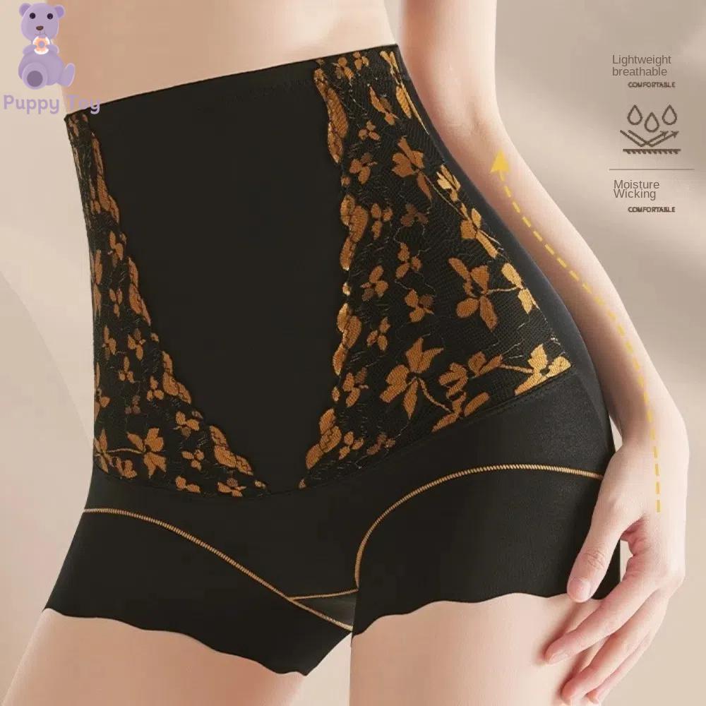 TESDFD Eo cao Định hình cơ thể sau sinh Đồ mặc định hình Quần lót thắt lưng Quần lót ren hoa Thoáng khí Đồ lót kiểm soát bụng Định hình thon gọn Phụ nữ