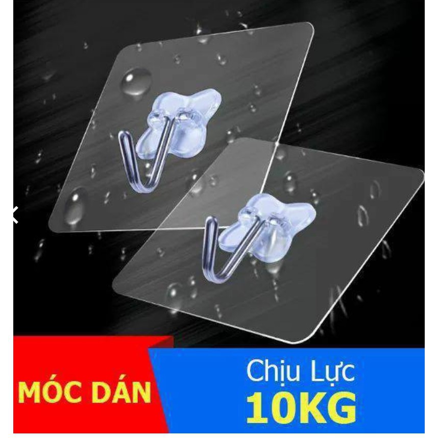 Móc dán tường trong suốt siêu dính, chịu lực tới 10 kg