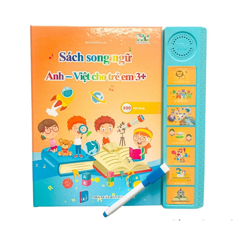 Sách điện tử song ngữ anh việt cho bé, sách điện tử thông minh kèm đàn piano