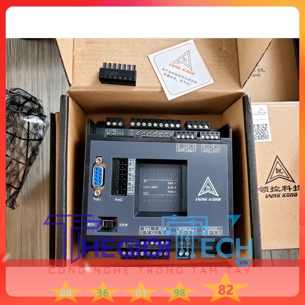 Bộ lập trình PLC LK3U FX3U 14 16 20 24 30 32MT 32MR 48 64 MT MR MRT AD 2DA phát xung 4/8 TRỤC RTC Modbus RTU RS485 ADPRW - FX3U-20MT LK