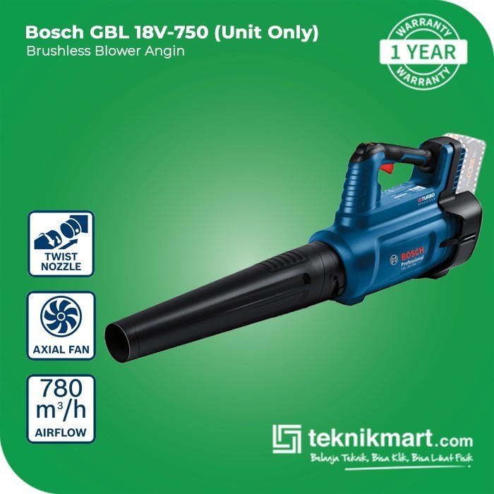 Bosch Brushless Blower / Blower Angin Baterai 18V GBL 18V-750 (Unit Only) Harga 3,055,500 rupiah*Gratis Ongkir