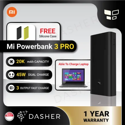 Xiaomi Mi Powerbank 3 PRO 20000mAh Gen 3 Fast Charging USB 45W 3 Outputs Charge Laptop Power Bank (PLM07ZM)