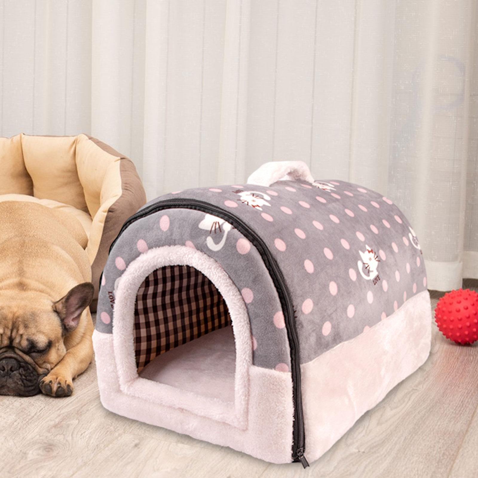 Miracle Shining Cat Bed Semi Enclosed Autumn Winter Indoor Washable Self Warming Pet Tent Cave Bed for Pomeranian Dog Puppy Cats Chihuahua ราคา 1,014 บาท*ส่งฟรี