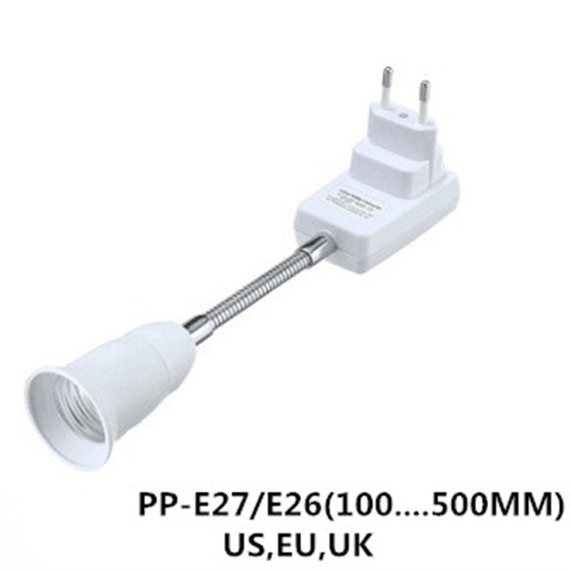 20cm rắc cắm Châu Âu E27 linh hoạt Đèn Chiếu Sáng Bộ chuyển đổi bóng đèn ổ cắm mở rộng Bộ biến đổi mở rộng tường cơ sở đui đèn vít đèn sách ổ cắm