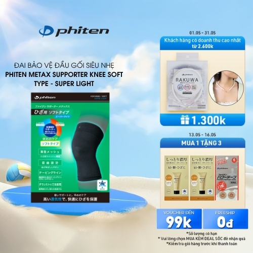 Đai Bảo Vệ Khớp Gối Loại Mềm Super Light Phiten Supporter Knee Soft Super Light