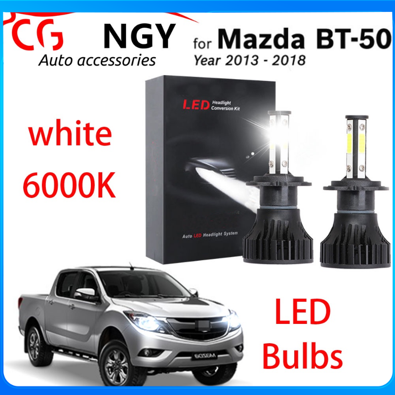 สำหรับ Mazda BT50 2013-2018 (ไฟหน้า) - หลอดไฟหน้า LED 12-24V 6000K สีขาว (1 คู่) ชุดปลั๊กและเล่น ราคา 444 บาท*ส่งฟรี