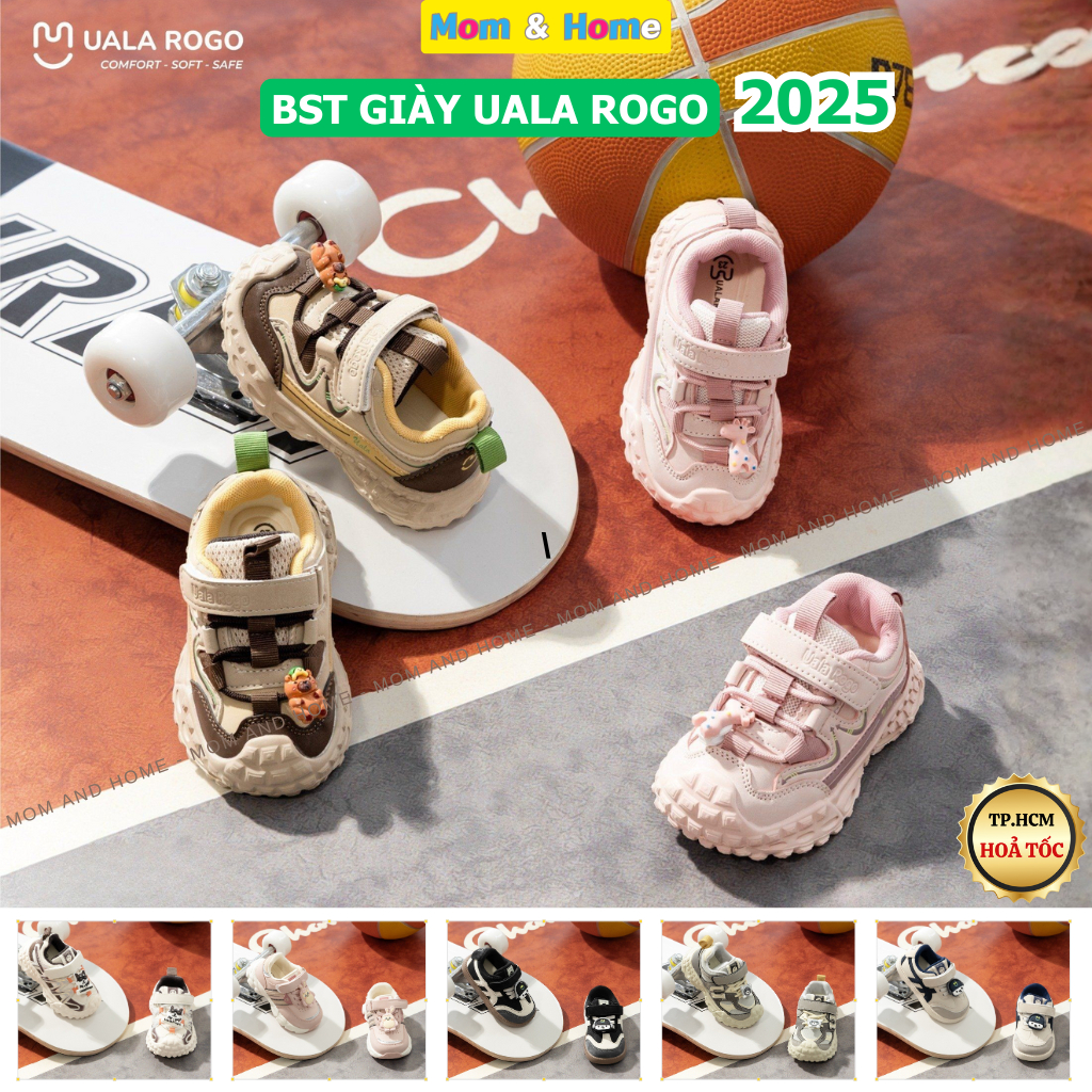 BST MỚI Giày UALA ROGO Cho Bé Trai và Bé Gái - Thiết Kế Cá Tính Bảo Vệ Chân Lót Giày Kháng Khuẩn Quai Dán Tiện Lợi