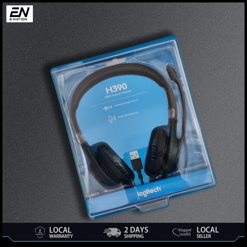 Logitech H390 USB Headset with Inline Audio Control (Work From Home, Home Based Learning, Audio Video Conferencing) Singapore