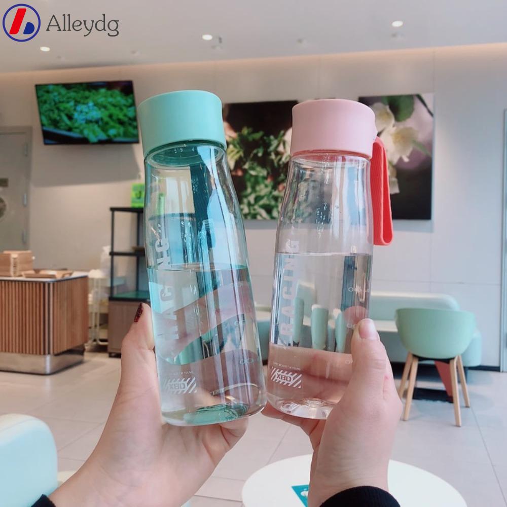 ALLEYDG Dung tích lớn 550/650ml Chai nước Nhựa Chống rò rỉ Ấm đun nước du lịch Di động Có dây đeo tay cầm Bình uống nước tập thể hình Thể thao ngoài trời