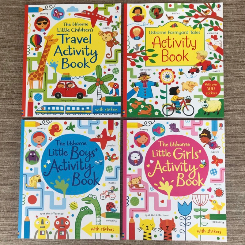 พร้อมส่ง Usborne Activity book หนังสือกิจกรรมสำหรับเด็ก ลากเส้นโยงเส้น จับคู่คำศัพท์ จับคู่ภาพ ระบายสีภาพ