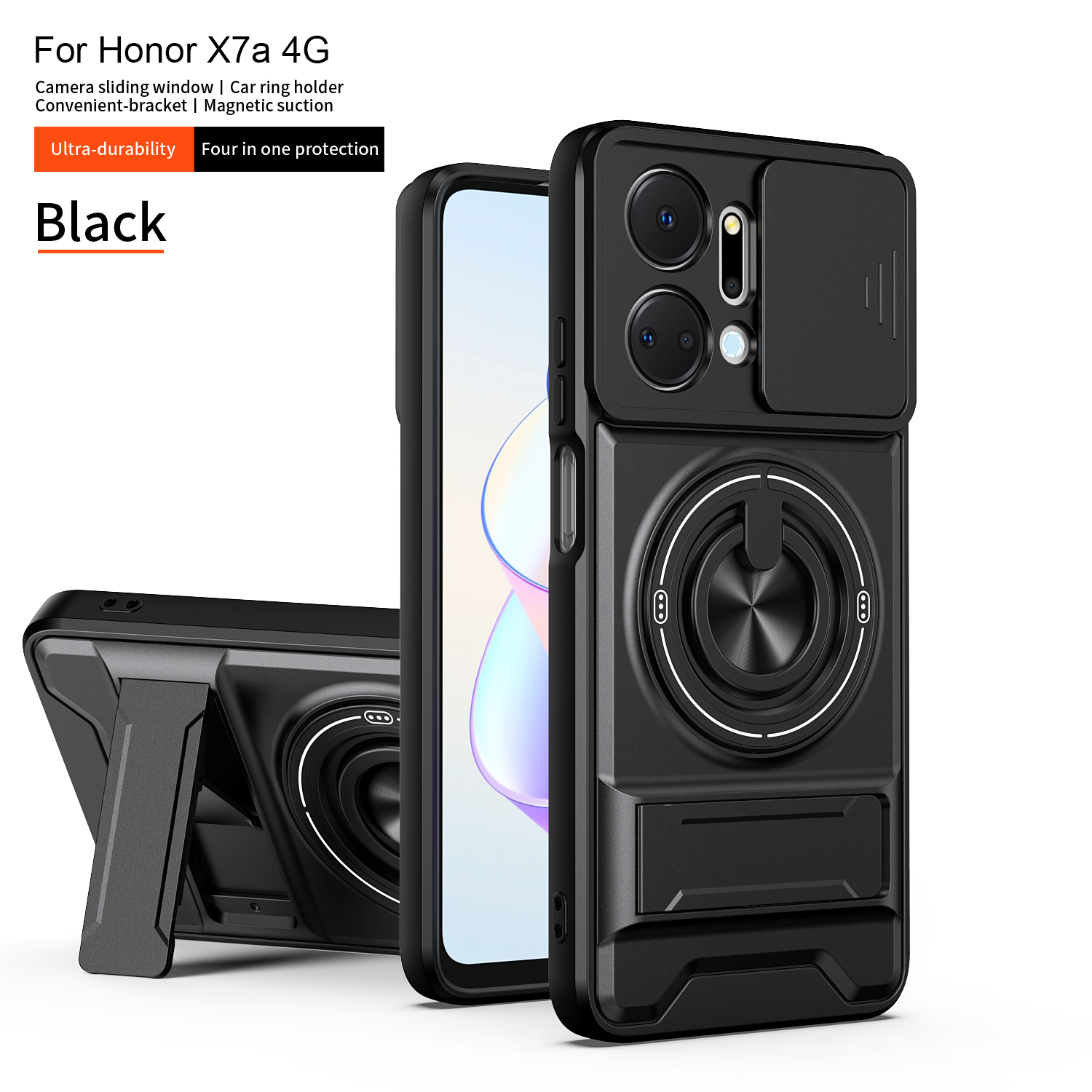 For Honor X7a Case Honor X7a Cover Honor X7A Cases Magsafe Magnetic Fold Holder Military Armor Camera Protection Cover - Image 2