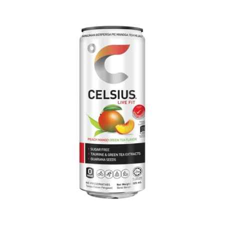 Celsius Peach Mango Green Tea Flavor Energy Drink