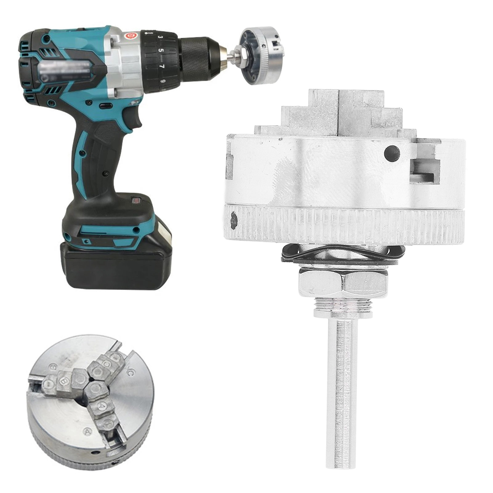 Mâm cặp tự định tâm Bộ 3 mâm cặp Ngàm kích thước tiêu chuẩn độ bền cao kẹp 10 ‑ 35mm để quay đồ gỗ