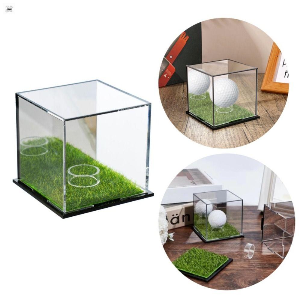 LITUILI Trong suốt Hộp trưng bày bóng golf Bảo vệ chống bụi Thiết kế bãi cỏ Giá đỡ bóng golf Không thể phá vỡ Nhỏ gọn Hộp acrylic bóng golf Đồ sưu tầm