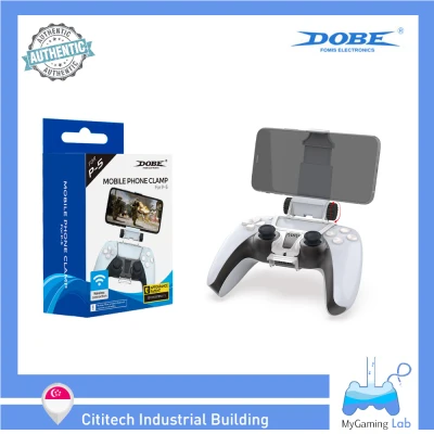 [SG Wholesaler] TP5-0527B DOBE PS5 Controller Smart Phone Mount Holder Support Clamp Clip Angle Adjustment Stand