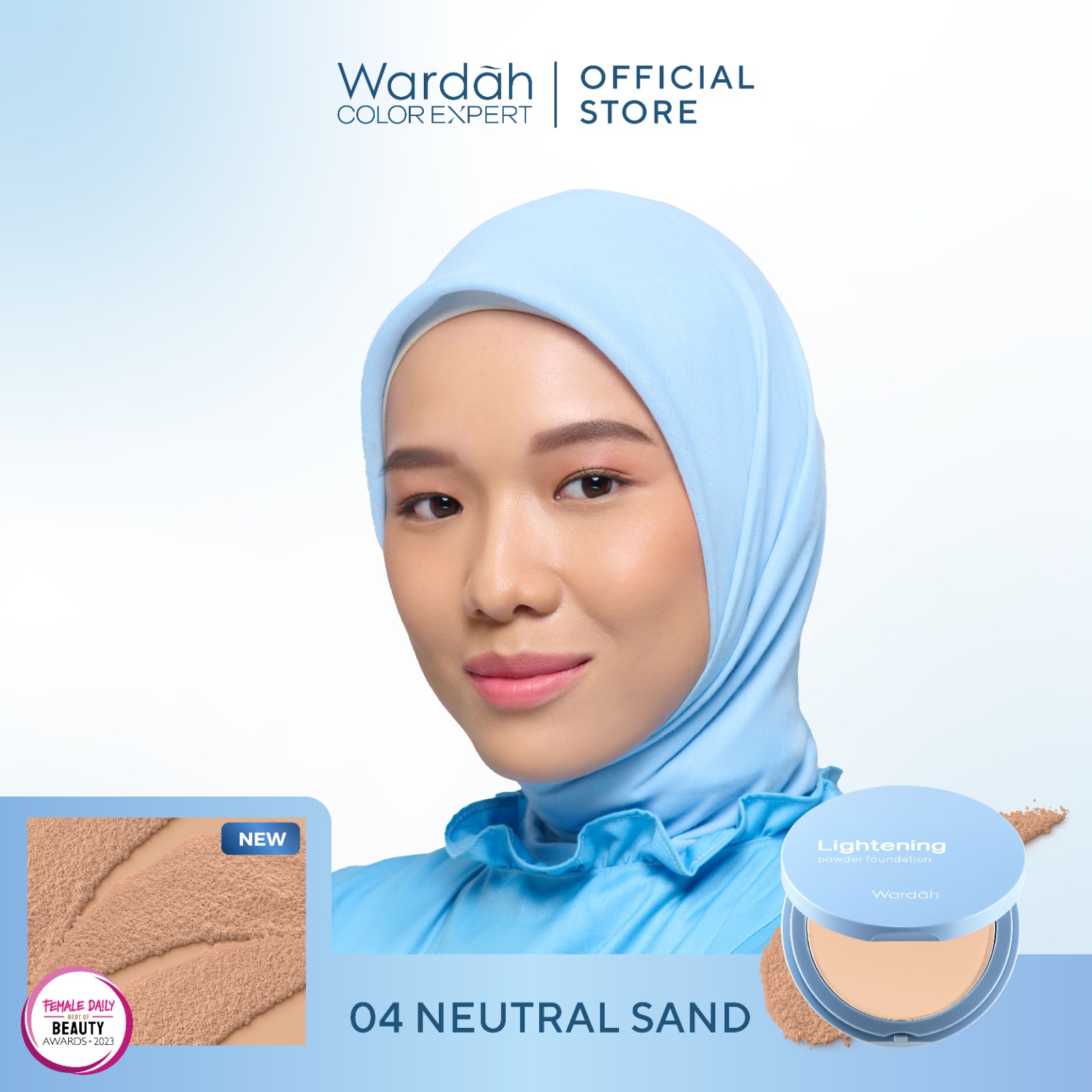 WARDAH TWC Lightening Powder Foundation Light Feel 12g Two Way Cake Bedak Padat Ringan Matte deng...