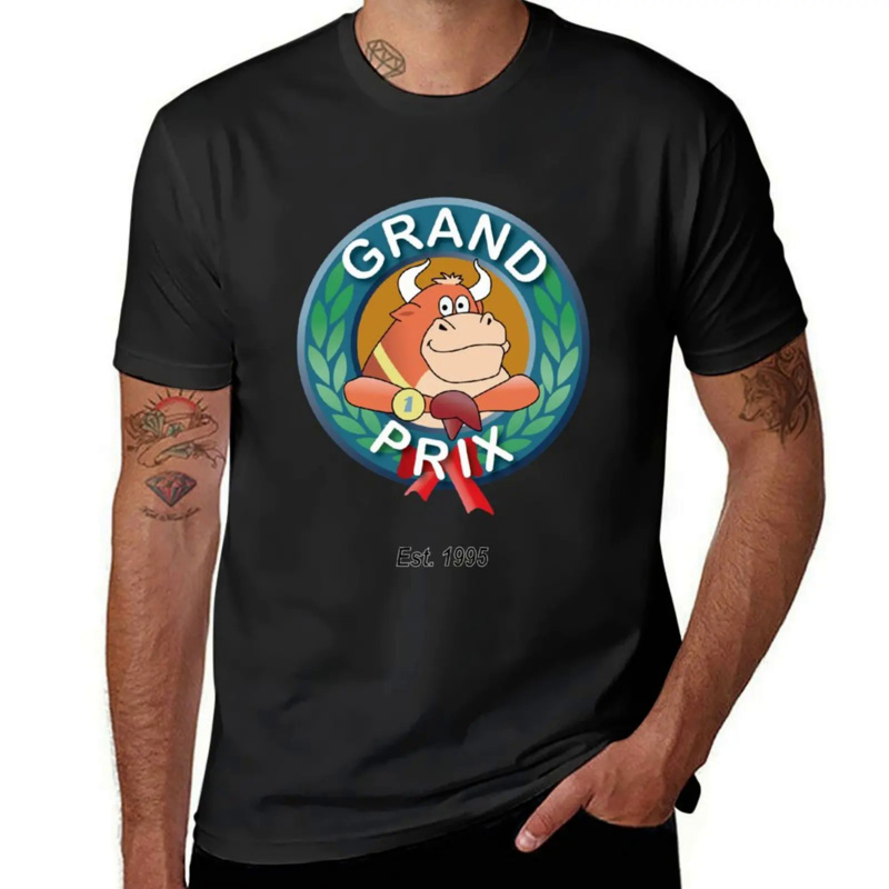 Grand prix logo redise? or vector, Margarita heifer T-shirt customs anime Blouse oversized Men's cotton t-shirt