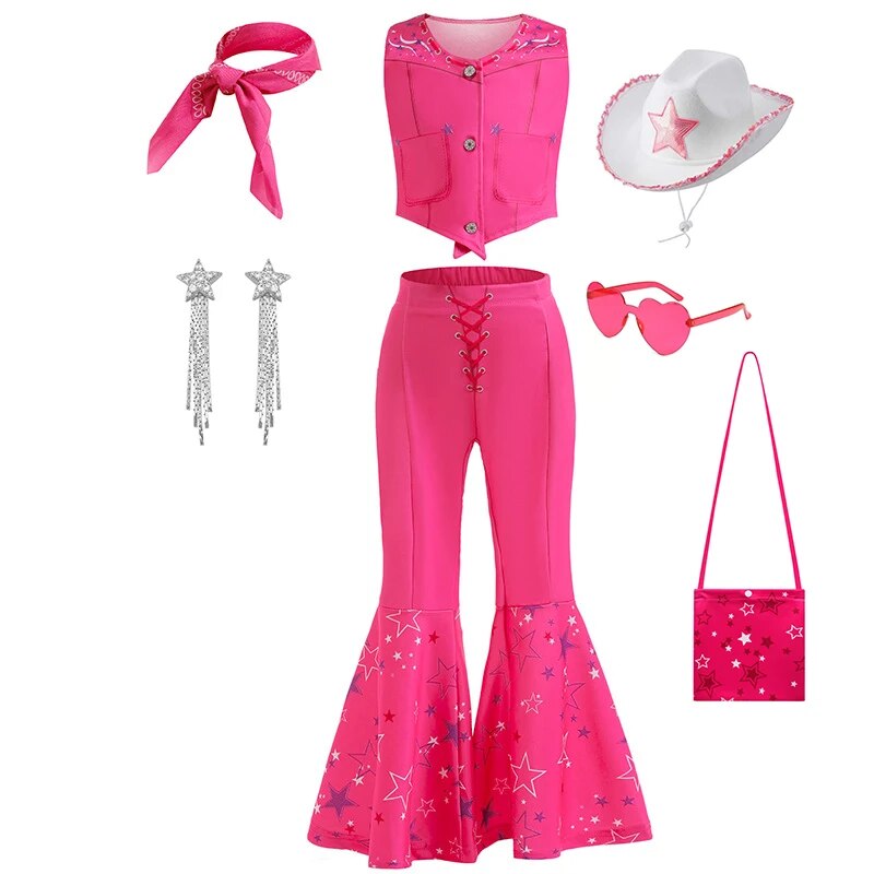 Kids Girls Peach Princess Cosplay Dress Pink Movie Barbie Costume Stage Performace Outfits Kids Carnival Birthday Party Clothes ราคา  148 บาท*ส่งฟรี