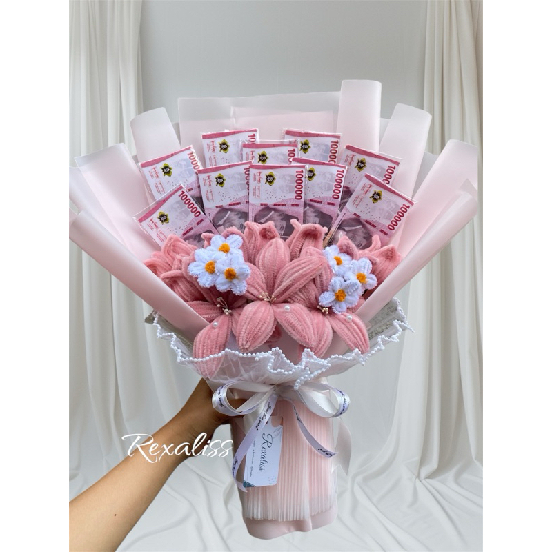 NEW KOREANS Buket Bunga Kawat Bulu Large Desain Cantik