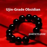 VINTLOOK Vòng tay hạt đá obsidian đen phong cách tối giản cho nam và nữ
