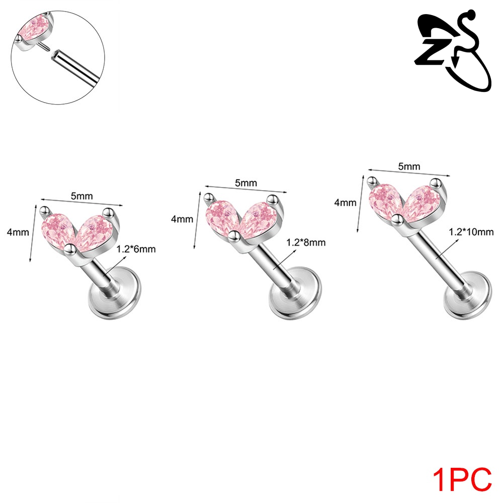 1 chiếc đinh ốc xoắn ốc xà cừ hình mặt trăng hình con bướm Bông tai sụn khuyên môi dạng đinh tán pha