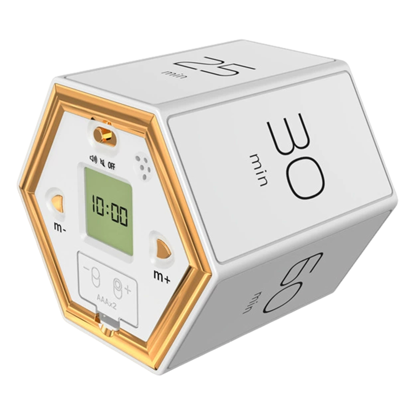 EMH® Intuitive Timer for Easy Operation Productivity Timer with Led Display Hexagon Desk Timer with Led Display Vibration Alarm for Work Study Kitchen Rotating Pomodoro Timer 5-60 Mins Productivity