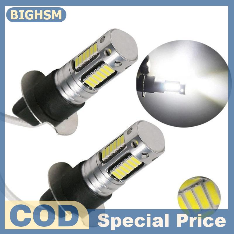 BIGHSM 1PC xe H3 LED sương mù ánh sáng công suất cao đèn ban ngày chạy Bóng đèn siêu sáng đèn