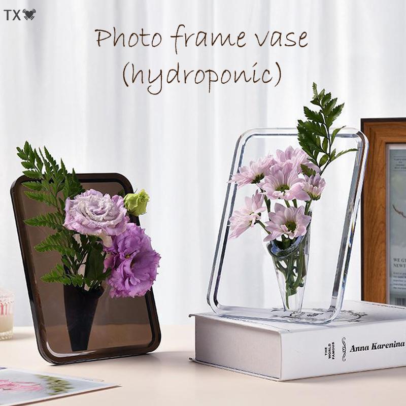  TX🏮💓🧧 Acrylic Khung Ảnh Bình Hoa Nghệ Thuật Hiện Đại Hoa Bình Hoa Máy Tính Để Bàn Nhà Máy Chủ Cho Văn Phòng Nhà Món Quà Cưới Bảng Centerp Trang Trí Nội Thất 