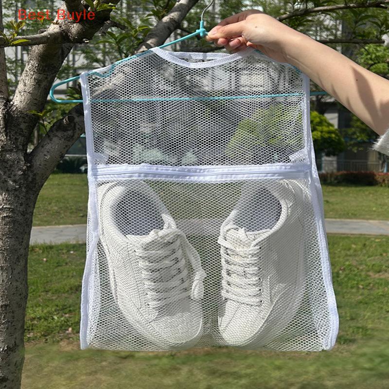 💖Best Buyle Sneaker rửa Túi Vải bền dày lớp túi giặt cho giày quần áo phát sóng khô túi lưới tái sử dụng cho phụ nữ người đàn ông