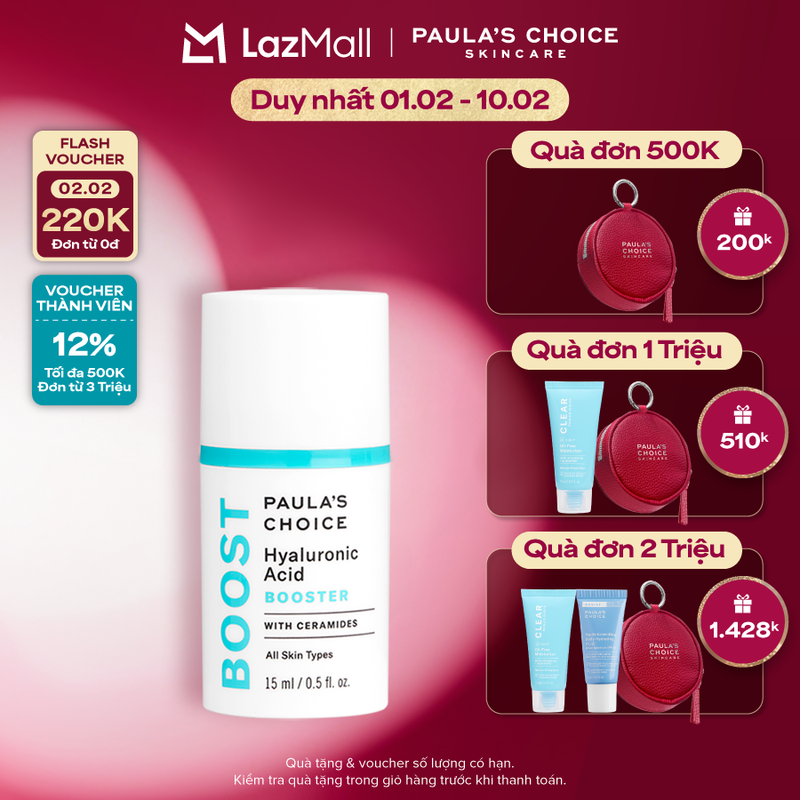 Tinh chất cấp nước làm căng bóng da Paula’s Choice Hyaluronic Acid Booster 7860