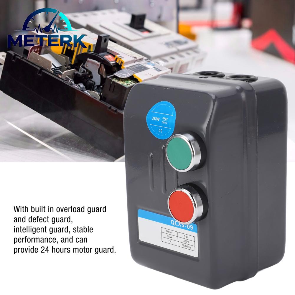 Meterk Công tắc động cơ điện từ tính Bàn là Bộ khởi động động cơ điện 380V 5.4‑7.2A Dễ dàng sử dụng Hiệu suất ổn định 3 pha Ứng dụng rộng rãi cho máy nén khí Giá 647,000 Đồng*Miễn phí vận chuyển