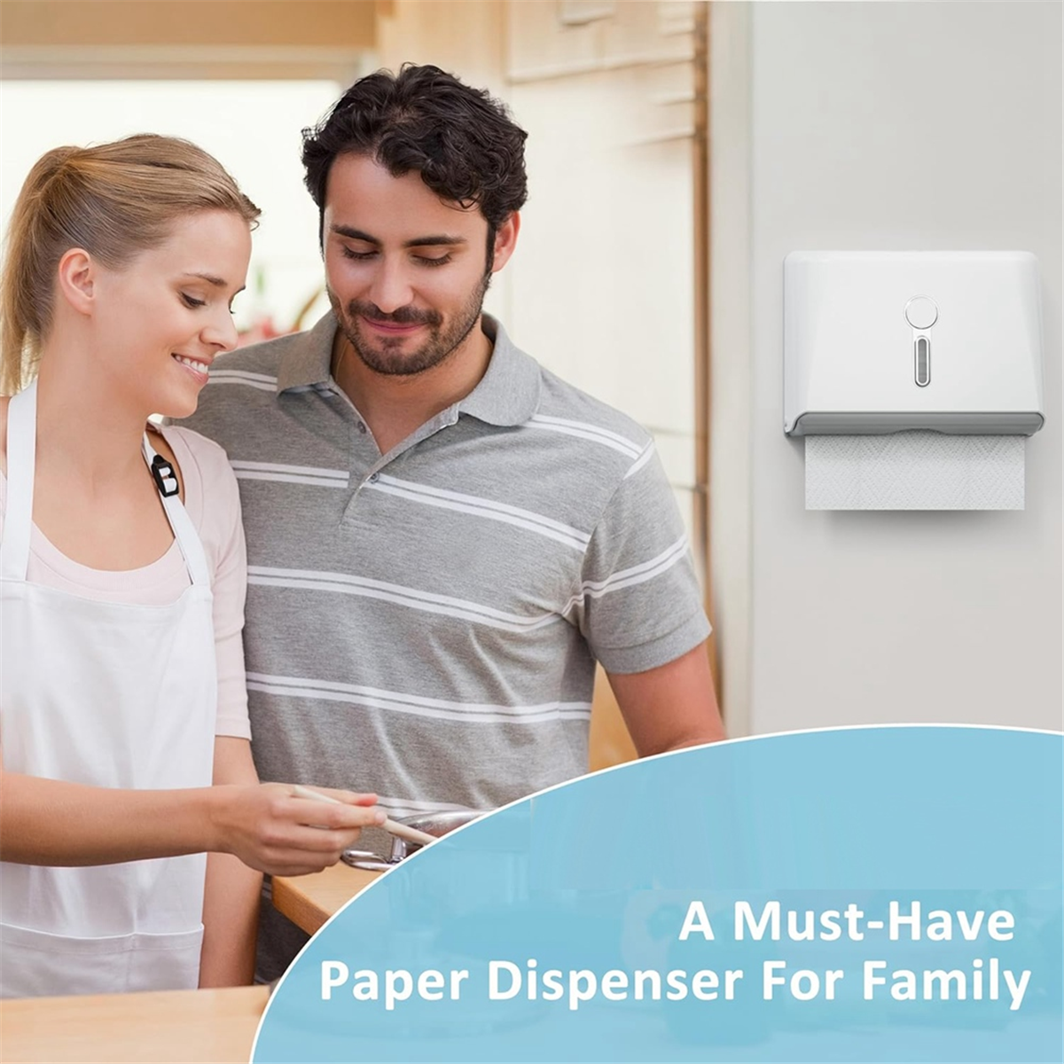 (GJFZ) Commercial Paper Towel Dispenser Wall Mount with Key Pack No Drilling or Screws Install for Bathroom Restroom Kitchen